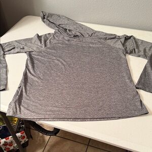 Skechers Heather Gray Long Sleeve Hooded Top